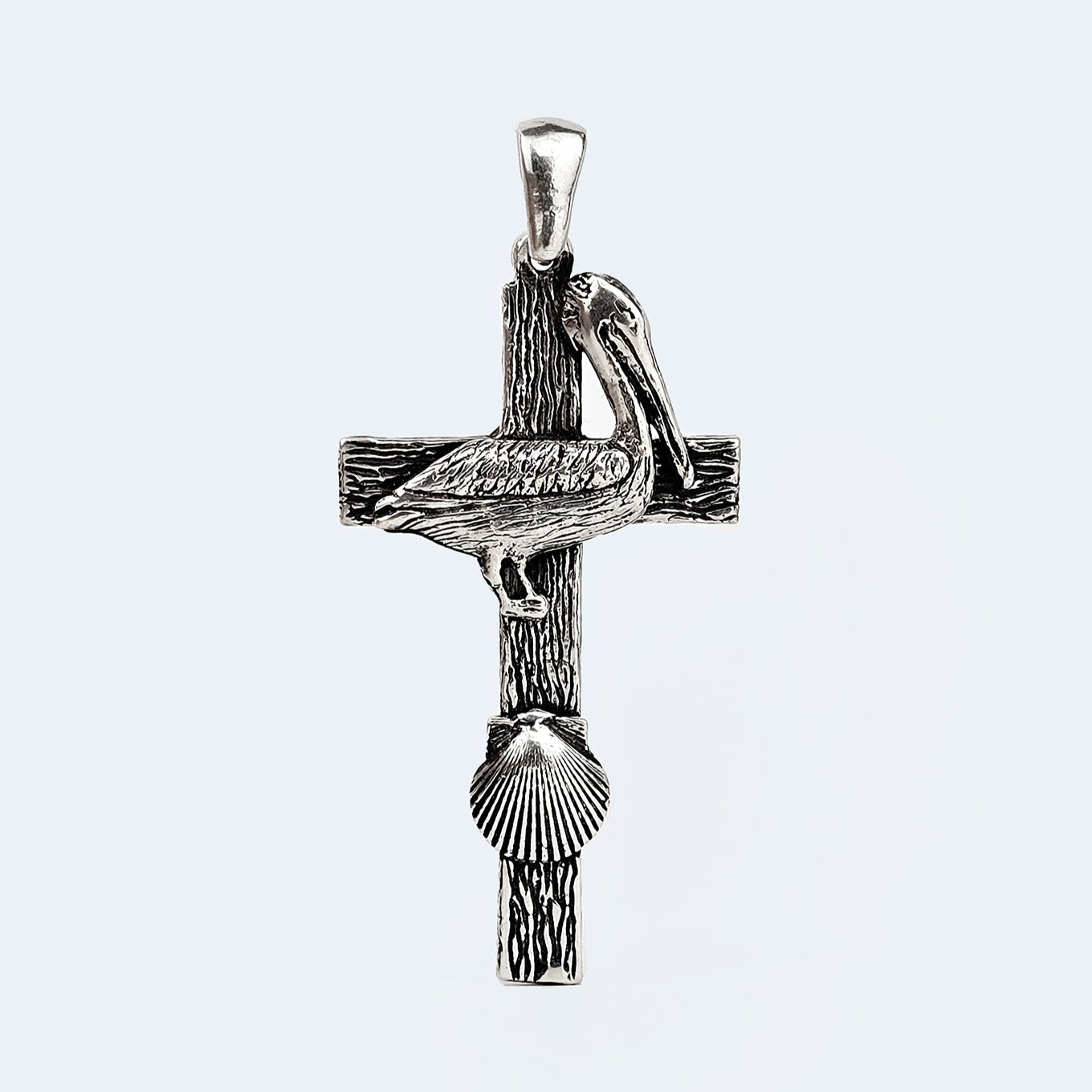 Pelican & Shell Cross Pendant