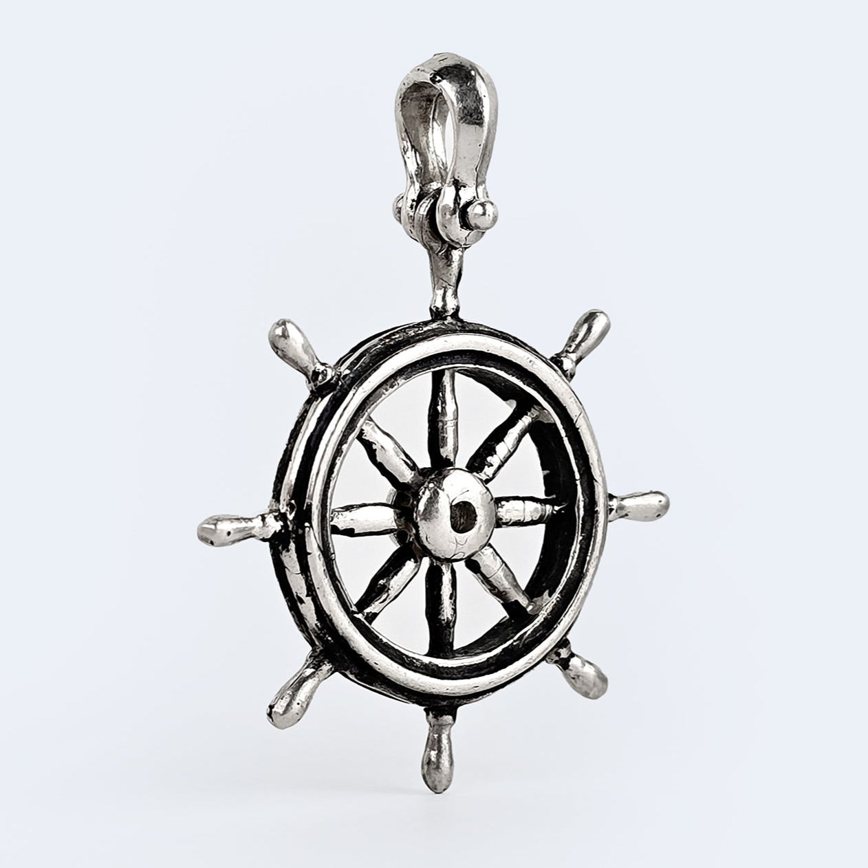 Ship Wheel Pendant with Shackle Bail – Symbol of Guidance