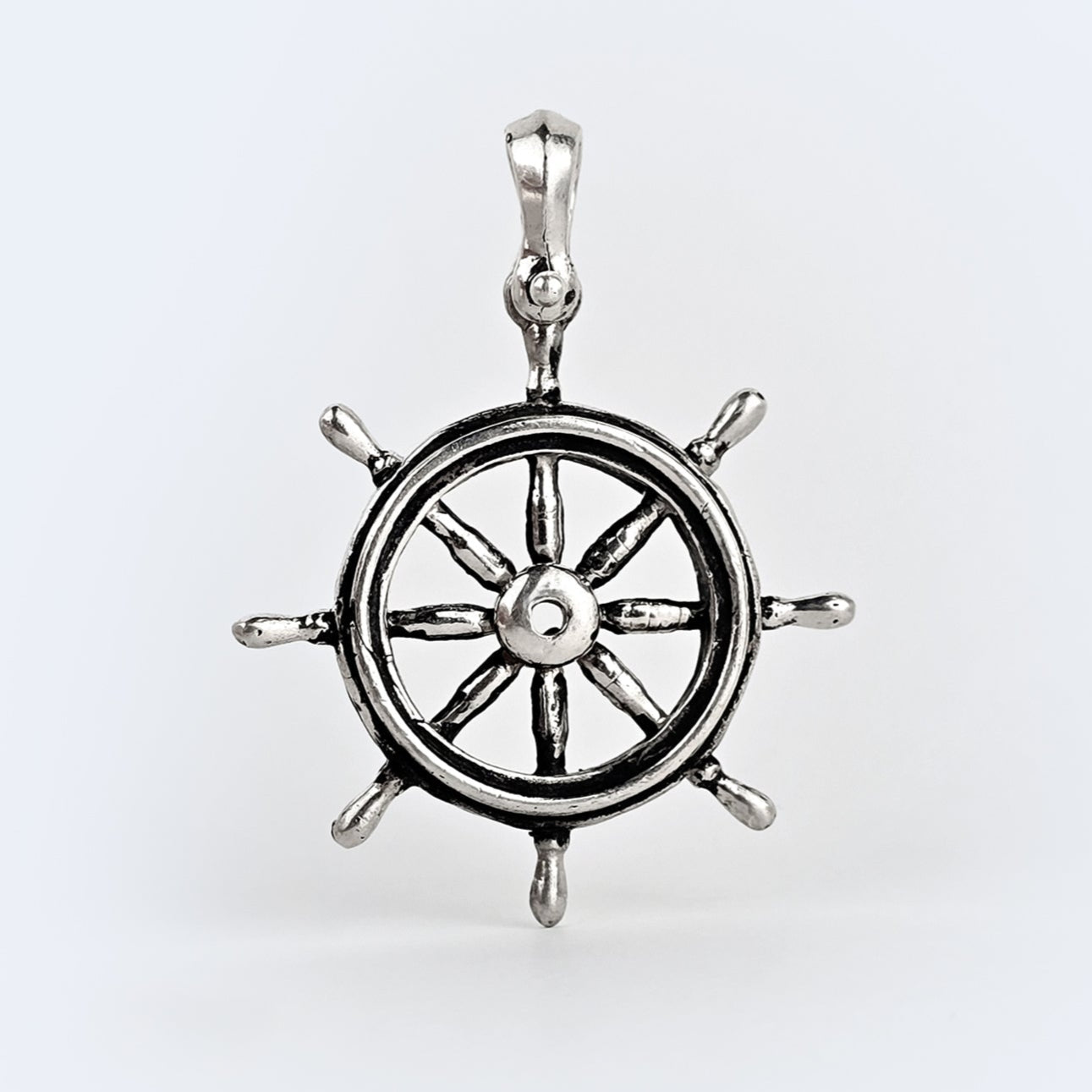 Ship Wheel Pendant with Shackle Bail – Symbol of Guidance