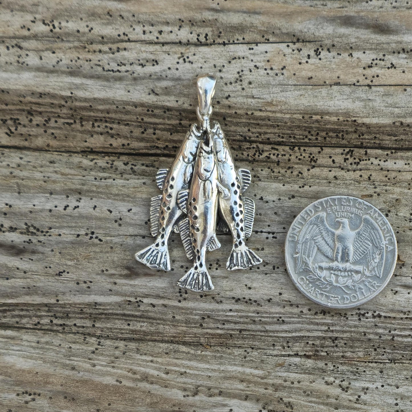 Trout Stringer Pendant – Sterling Silver Fishing Jewelry for Men & Women