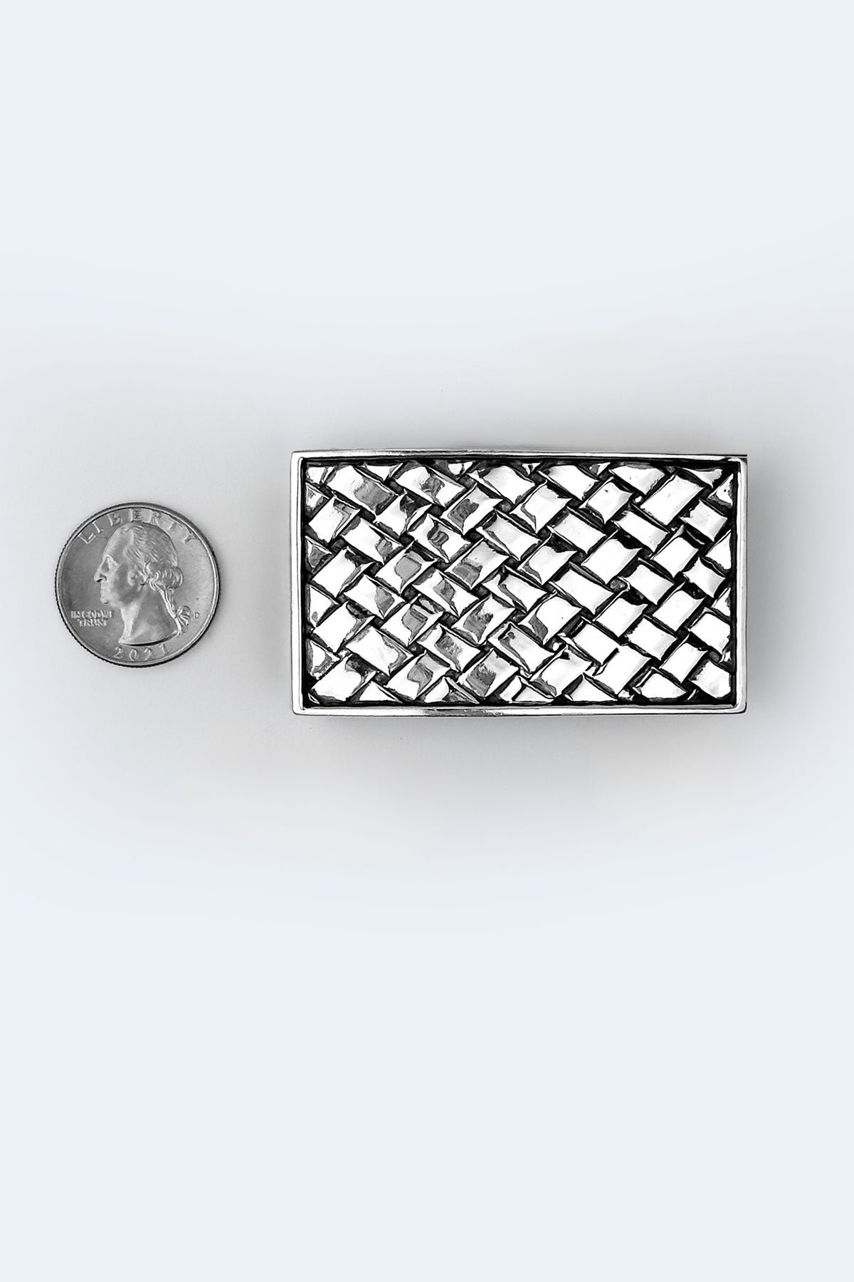 Sterling Silver Woven Belt Buckle