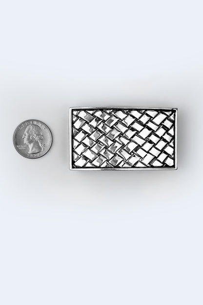 Sterling Silver Woven Belt Buckle