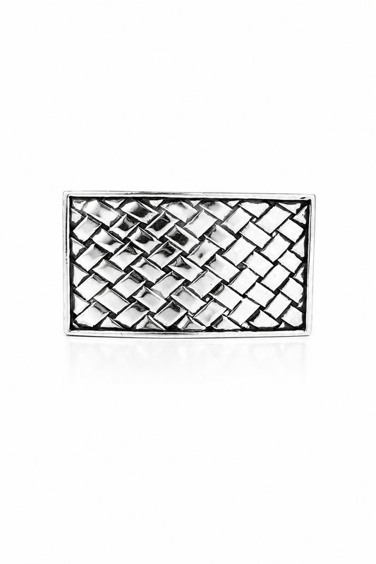 Sterling Silver Woven Belt Buckle
