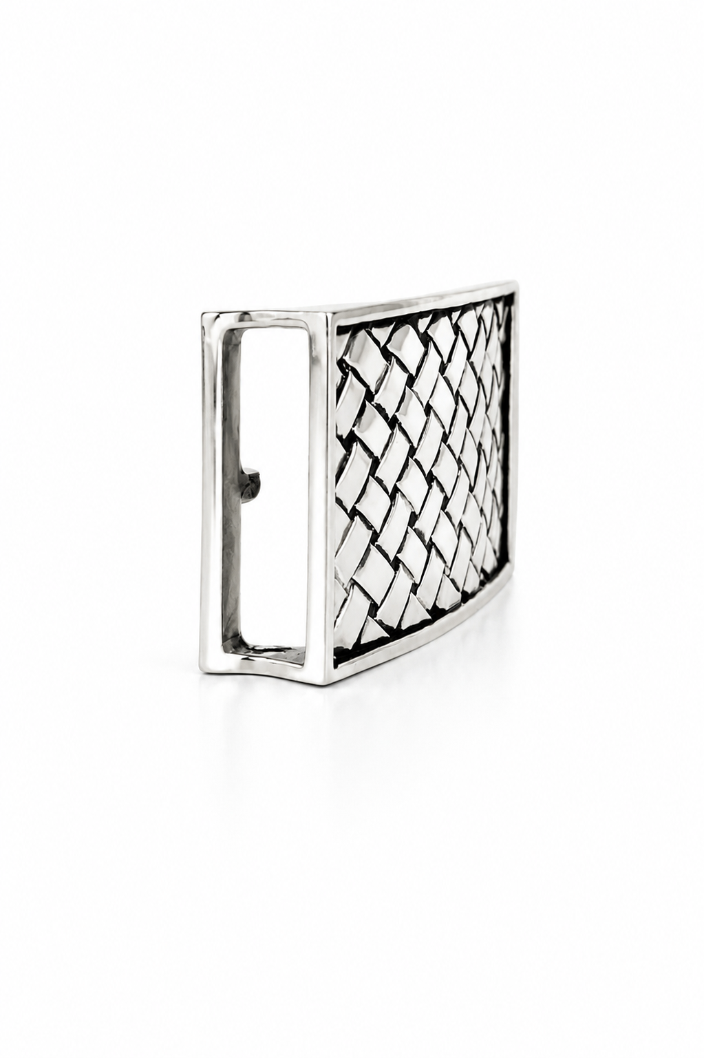 Sterling Silver Woven Belt Buckle