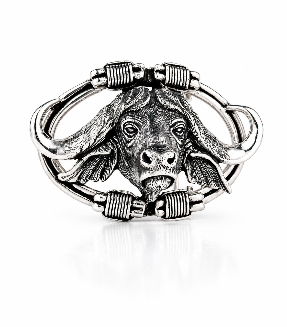 Cape Buffalo Belt Buckle-Sterling Silver