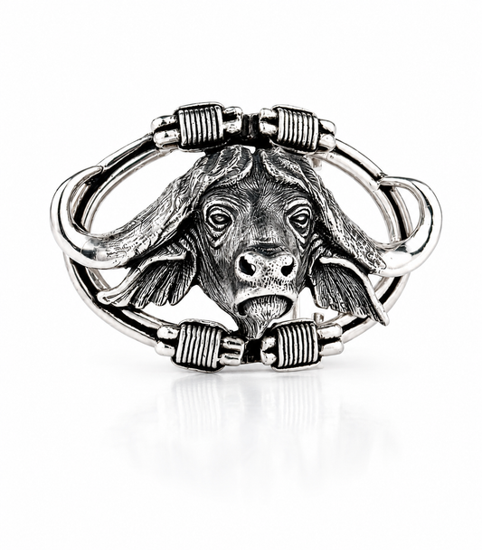 Cape Buffalo Belt Buckle-Sterling Silver