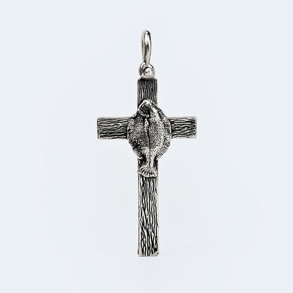 Flounder Cross Pendant