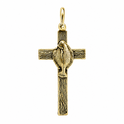 Flounder Cross Pendant