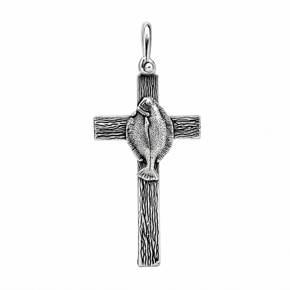 Flounder Cross Pendant