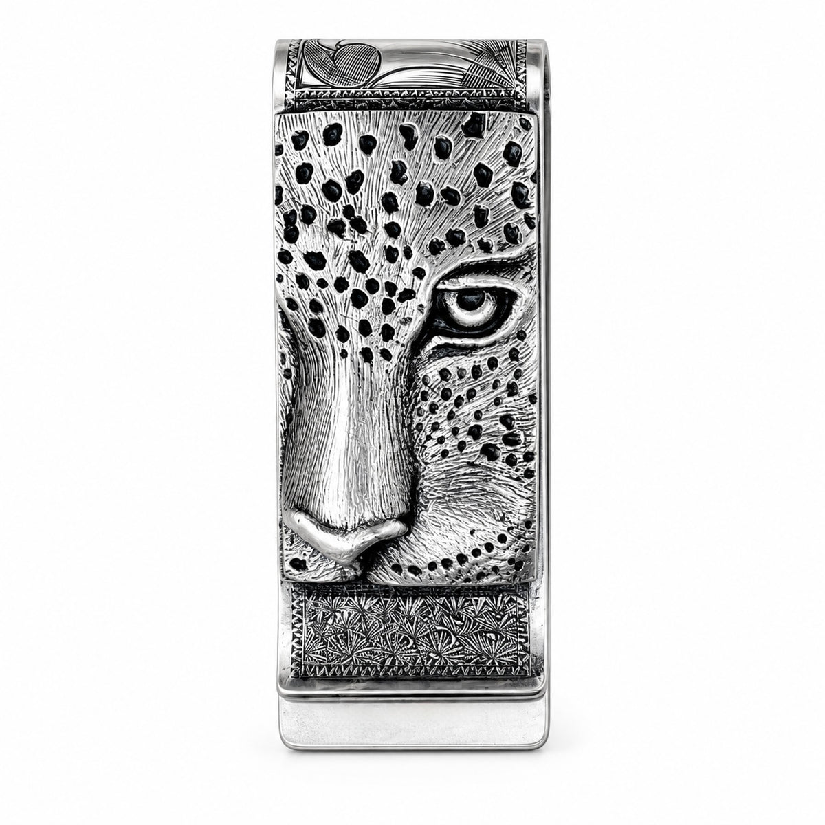 Handcrafted Leopard Money Clip - Sterling Silver
