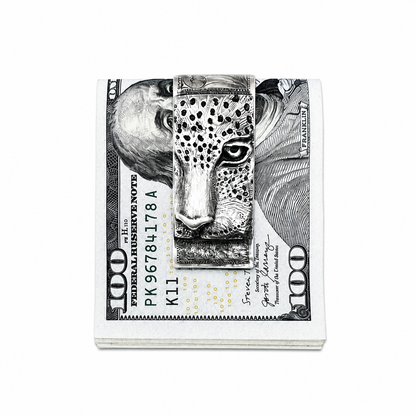 Handcrafted Leopard Money Clip - Sterling Silver