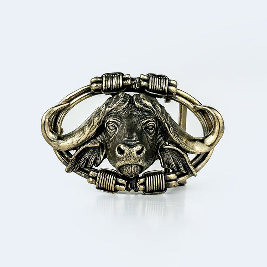 Bronze Cape Buffalo Belt Buckle