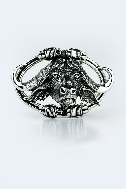 Cape Buffalo Belt Buckle-Sterling Silver