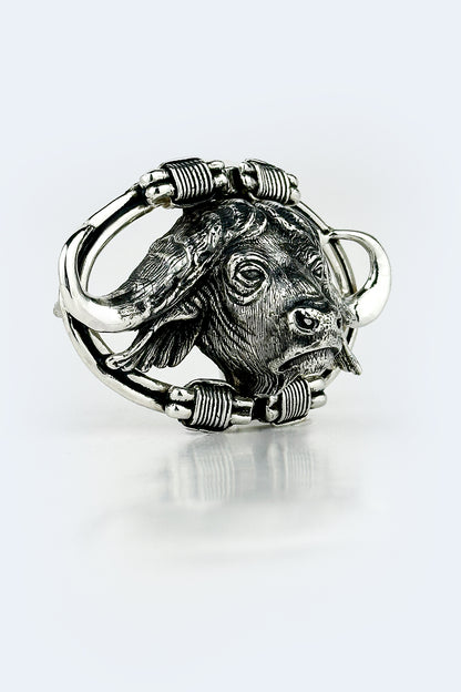 Cape Buffalo Belt Buckle-Sterling Silver