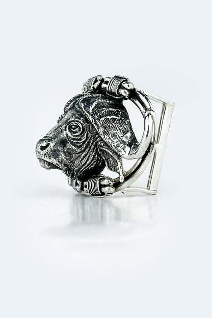 Cape Buffalo Belt Buckle-Sterling Silver
