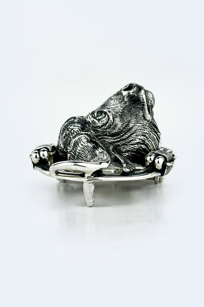 Cape Buffalo Belt Buckle-Sterling Silver