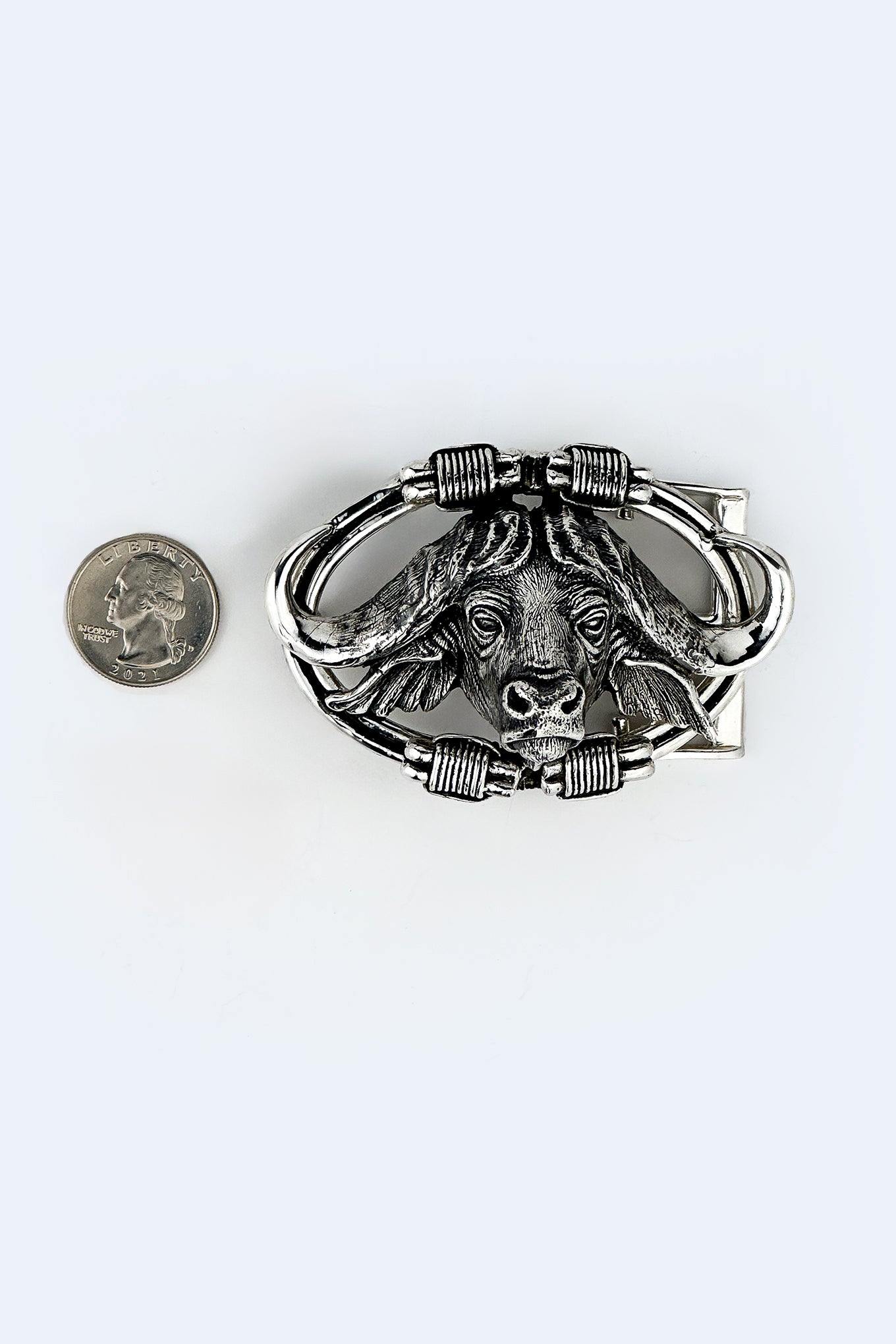 Cape Buffalo Belt Buckle-Sterling Silver