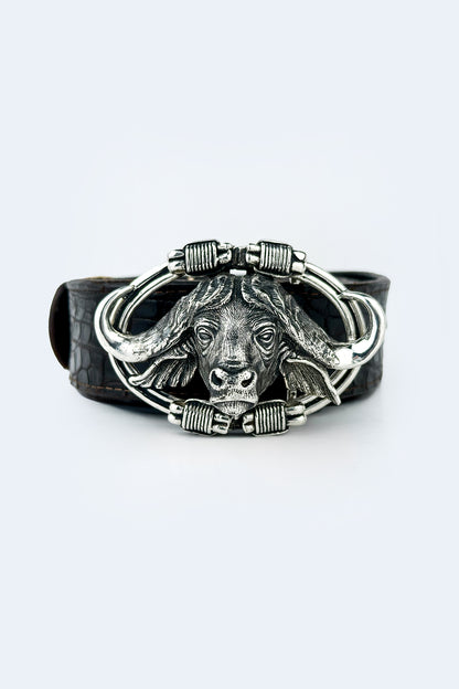 Cape Buffalo Belt Buckle-Sterling Silver