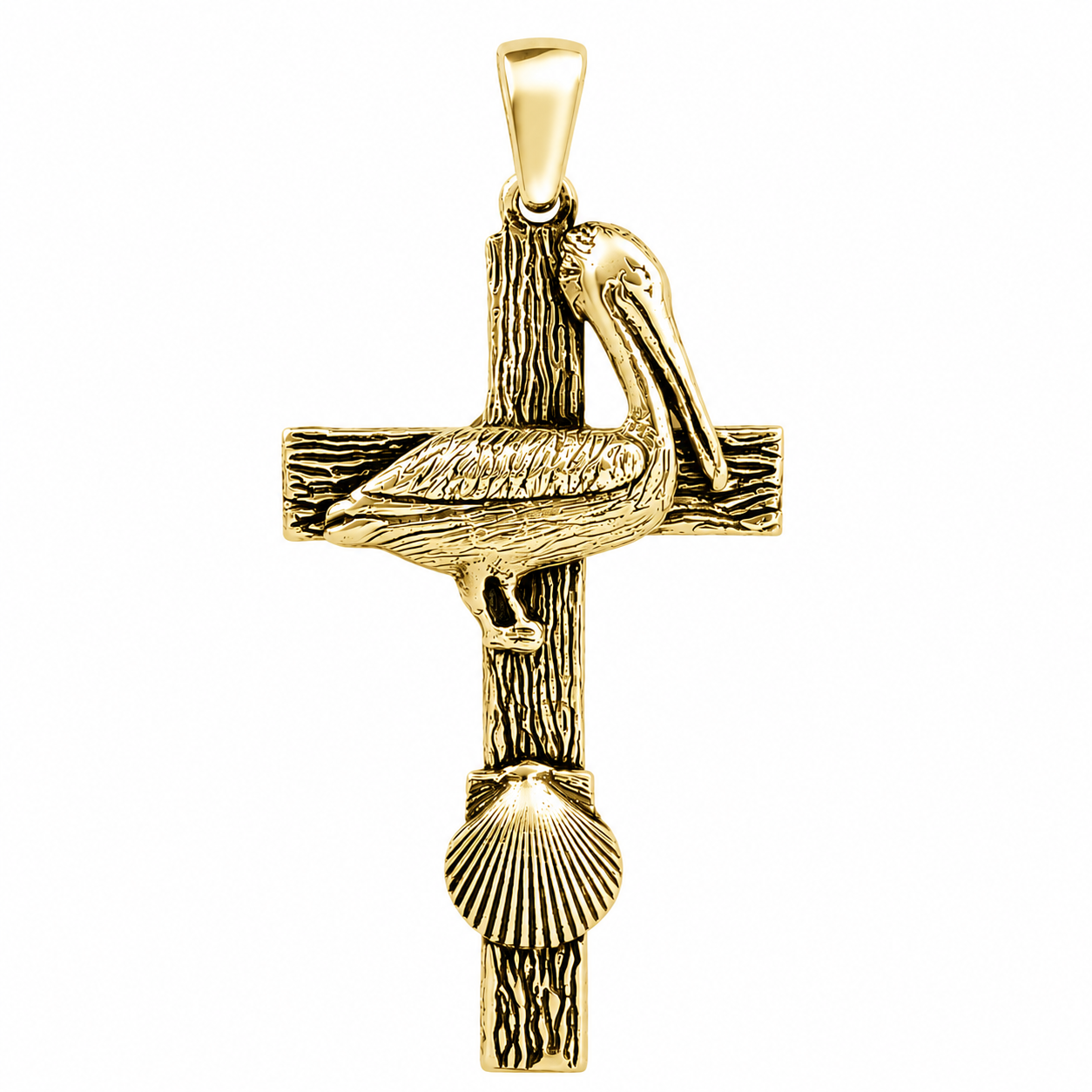 Pelican & Shell Cross Pendant