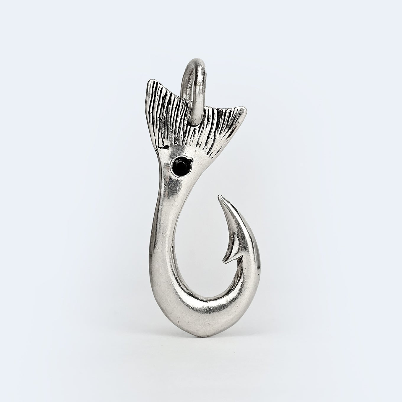Redfish Tail Hook Pendant with Black Spinel