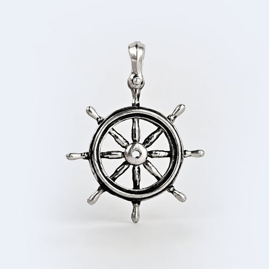 Ship Wheel Pendant with Shackle Bail – Symbol of Guidance
