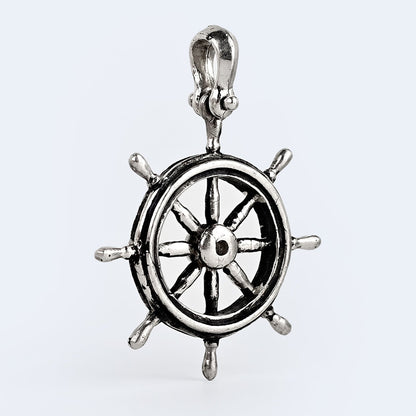 Ship Wheel Pendant with Shackle Bail – Symbol of Guidance