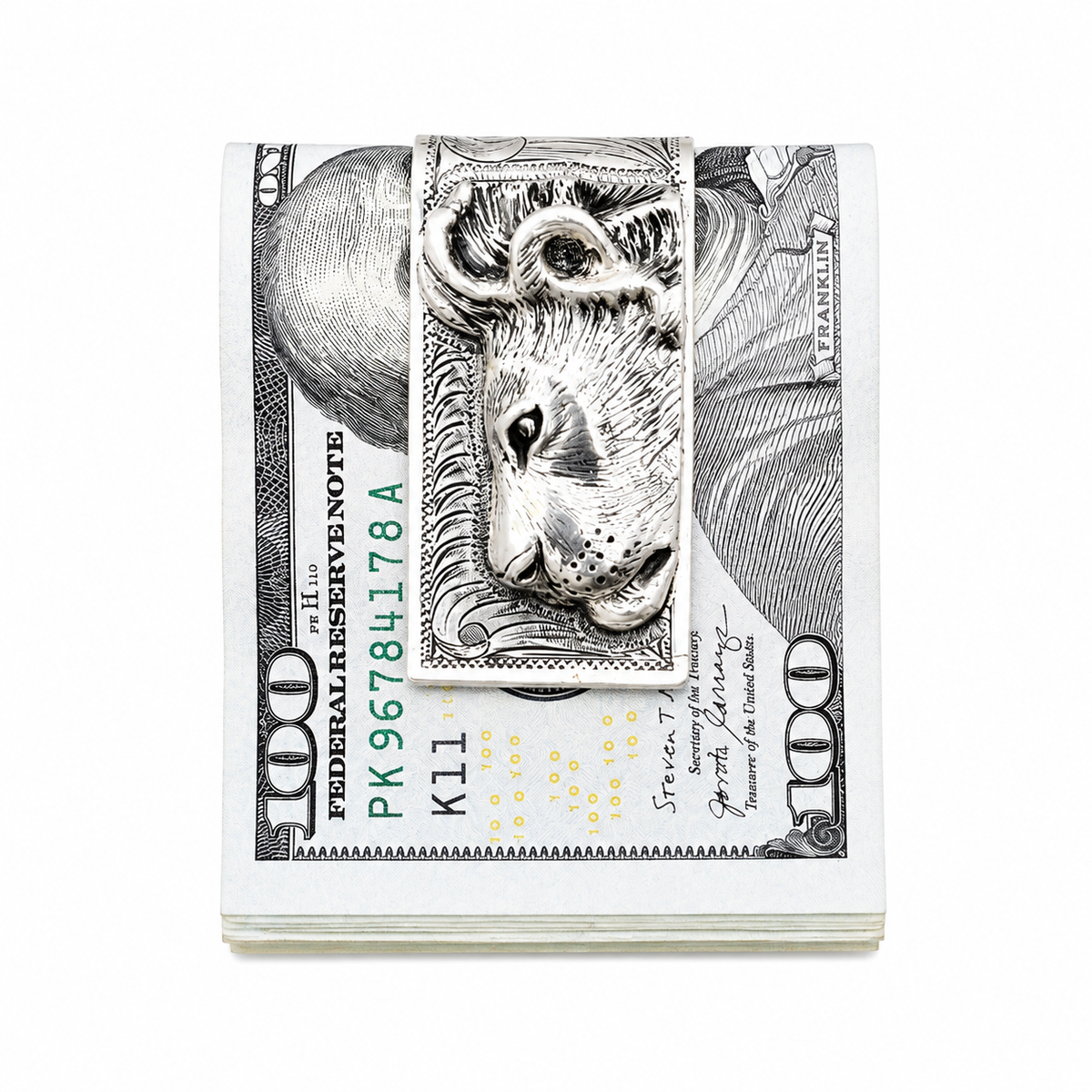 Sterling Silver Lion Money Clip – Guardian of Wealth