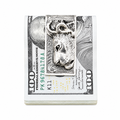 Sterling Silver Lion Money Clip – Guardian of Wealth