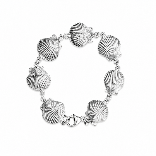 Sterling Silver Seashell Charm Bracelet