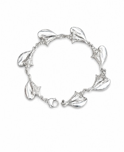 Sterling Silver Seashell/Conch Charm Bracelet