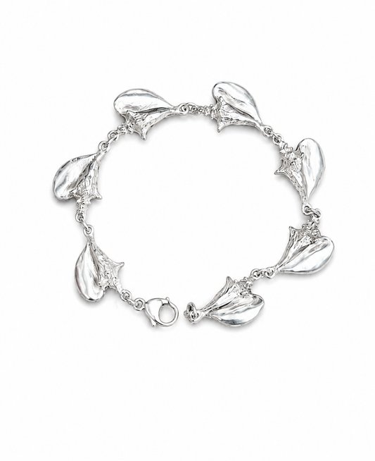 Sterling Silver Seashell/Conch Charm Bracelet