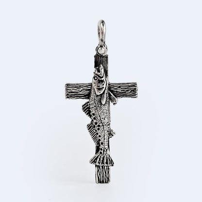 Trout Cross Pendant