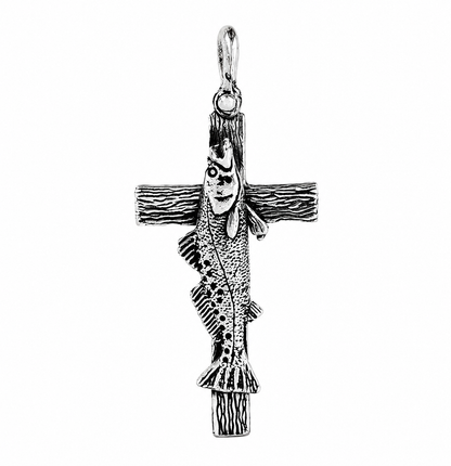 Trout Cross Pendant