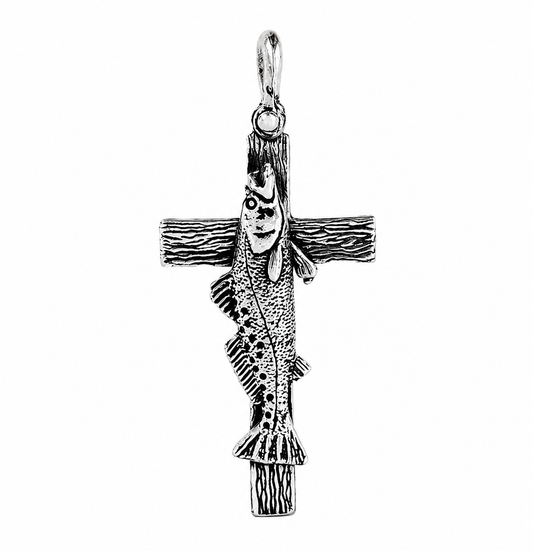 Trout Cross Pendant
