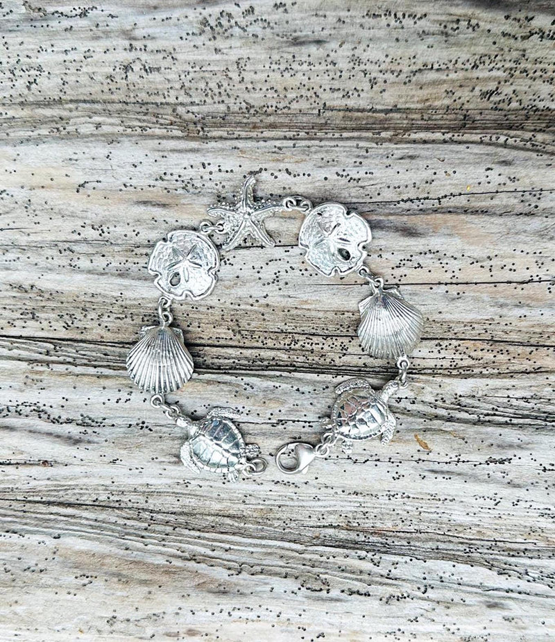 Sterling Silver Ocean Theme Bracelet | Size: 7.5 Inches