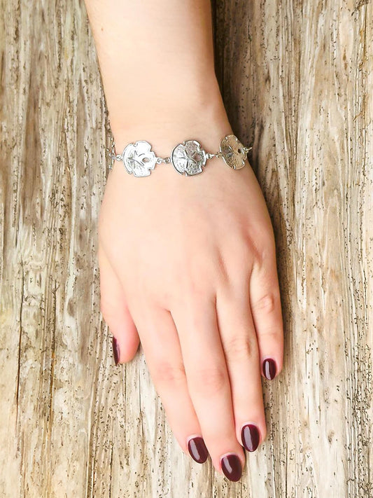 Sterling Silver Sand Dollar Charm Bracelet | Size: 7.5 Inches