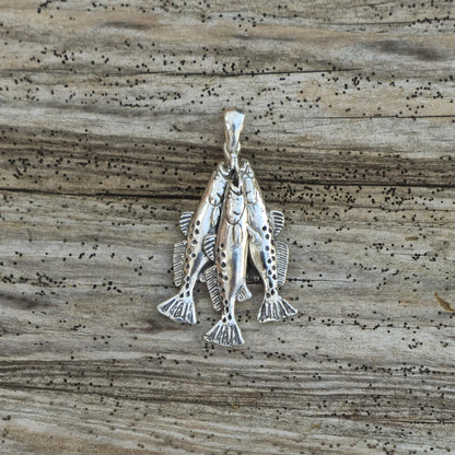 Trout Stringer Pendant – Sterling Silver Fishing Jewelry for Men & Women