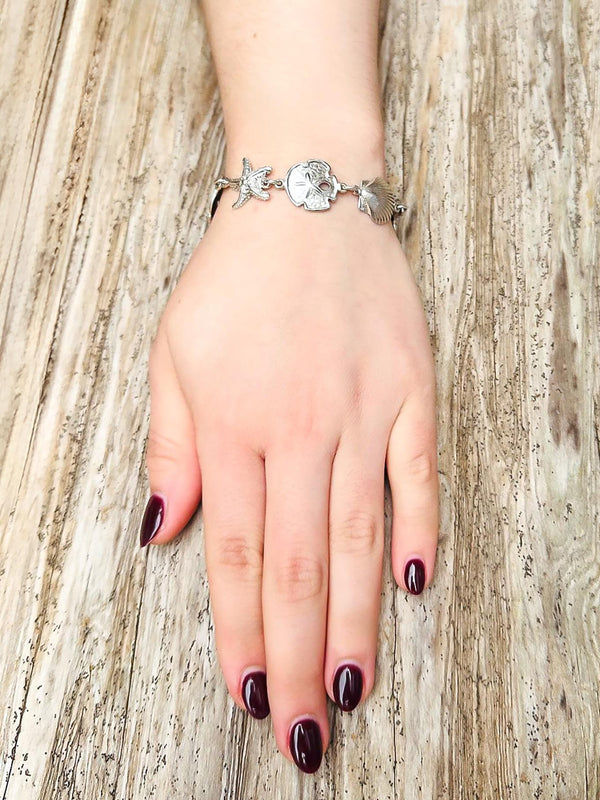 Sterling Silver Ocean Theme Bracelet | Size: 7.5 Inches