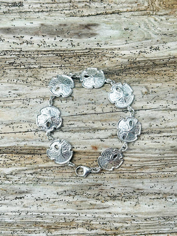 Sterling Silver Sand Dollar Charm Bracelet | Size: 7.5 Inches